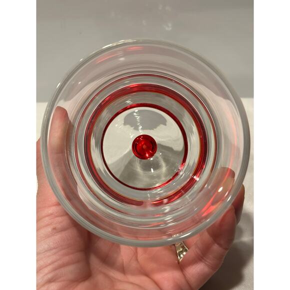 Whiskey Old Fashioned Cocktail Glass Low Ball Cherry Red Drop Controlled Bubble - Picture 6 of 7